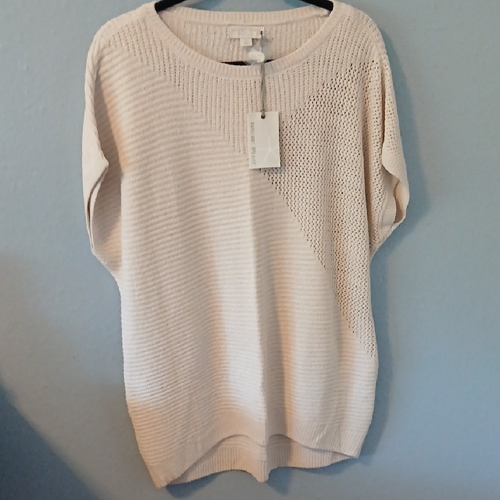 NWT Barefoot Dreams Cream Crew Neck Sweater Size S